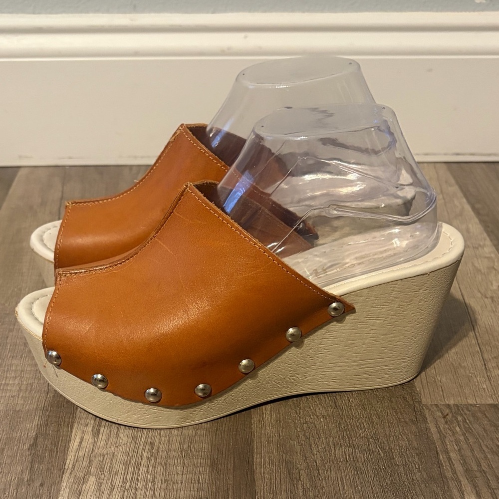 Sandro Rosi leather platform sandals